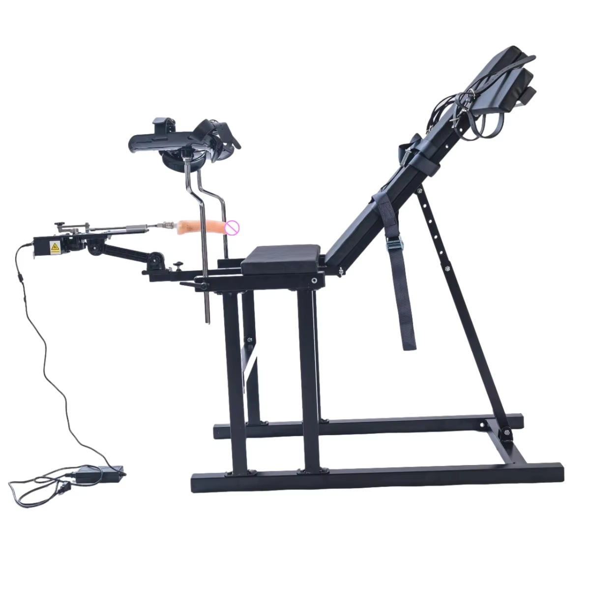 Negro-silla + máquina teledirigida inalámbrica del sexo