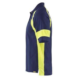 BLAKLADER - 352810508933S <b>Polo</b> <b>Shirt</b> with Hi-vis <b>Navy</b> blue/Hi-vis yellow - EAN 7330509908181 HI-VIS WORKWEAR - Product Image 3