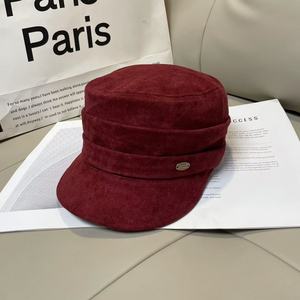 Chapeaux de béret de gavroche pour femmes <span class=keywords><strong>Casquette</strong></span> de gavroche en cuir suédé PU avec bord brodé Chaud Automne <span class=keywords><strong>Hiver</strong></span> Cabbie <span class=keywords><strong>Casquette</strong></span> de <span class=keywords><strong>chimio</strong></span> pour les fêtes - Product Image 6