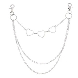 Heart Shape Metal Waist <b>Chain</b> Silver Color Hip Hop Style Daily Wear Fashion Body <b>Chain</b> Single Lap Design Tibetan Silver Material - Product Image 5