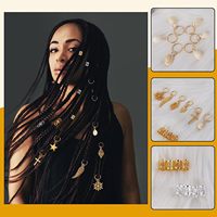 80 pièces bijoux de cheveux pour tresses dreadlock accessoires cheveux tresse anneaux Clips perles tressage manchettes breloques décoration pour femmes