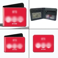 Tarjetero Rojo B T ARIRANG, Porta Tarjetas Kpop, Estuche para Tarjetas, Merchandising para Fans del Kpop, Cuero PU Resistente, para Tarjetas y Efectivo