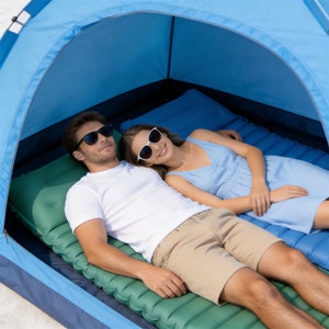 Portable Inflatable Camping Sleeping Mat Built in Foot Pump Lightweight Backpacking Air <b>Pad</b> with Pillow for Outdoor Travel - Product Image 4