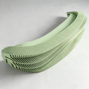 Minimalist Curve Wooden Art Lobby Counter Custom for Mall Exhibition <b>Hall</b> Enterprise Image Reception - Product Image 2