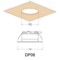 Nouveau spot encastré LED original 35 mm 12 V CC, 1,2 W 3-CCT, corps en aluminium, câble de 2 m