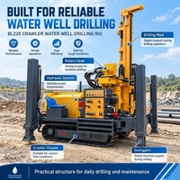Foreuse sur chenilles BL220 220m pour puits d'eau, machine de forage de 90-315mm pour puits et irrigation agricole