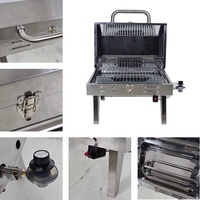 Barbecue à propane portable en acier inoxydable 10000 Btus Barbecue de table Barbecue à gaz