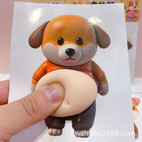 Juguete Antiestrés Creativo y Divertido de Perrito con Gran Vientre, Adhesivo Anticolisión para Coche con Diseño de Shiba Inu Gordo, Material TPR