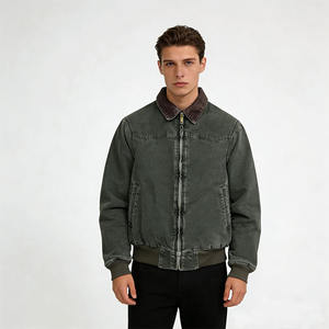 Blouson de travail réversible et imperméable pour homme, en toile de canard, style bomber, décontracté, imprimé, zippé, pour l'extérieur en hiver - Product Image 1