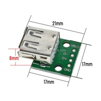 Adaptateur USB 2.0 Femelle DIP 4 broches pour carte de développement (SBC) et câble de données/alimentation pour téléphone portable (à souder)