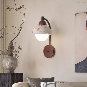 Lámpara de Pared LED Retro con Diseño Moderno, Materiales de Madera y Piedra Natural, Regulable, Apta para Sala de Estar o Decoración del Hogar - Product Image 4