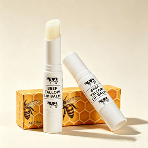 Baume à lèvres au suif de bœuf 100% animal, nourri à l'herbe, avec cire d'abeille, hydratant, soin naturel pour la peau, marque privée, OEM - Product Image 1