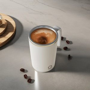 Taza de café magnética eléctrica con logotipo personalizado, taza de café de acero inoxidable, taza mezcladora portátil Vortex/agitador recargable por USB - Product Image 1