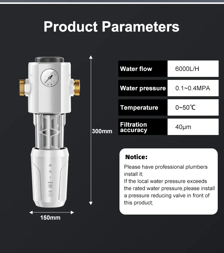 Hot Sale Pre filtration Pure Copper 316 Stainless Steel Front Water Filter Mesh Tap Water Pipeline Water Pre Filter
