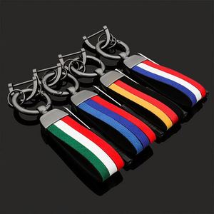 Hot Selling High Quality Flag Design Braided Rope Keychain Custom Logo Eco-friendly <b>Leather</b> Letterpress Printing M S Line Nylon - Product Image 4