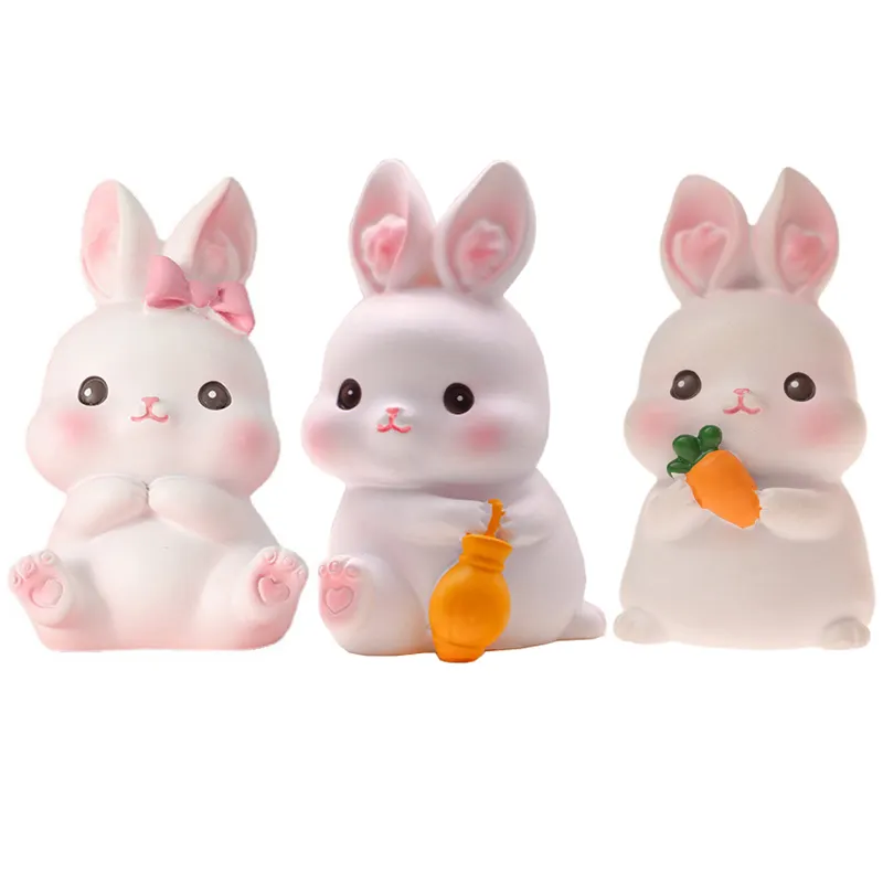 Mini Cartoon Ornaments Resin Rabbit Decoration Car Decoration Bunny Birthday Creative Gift