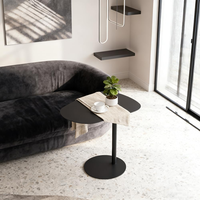 Table d'appoint compacte convertible en fer noir pour salon, meuble moderne pour canapé
