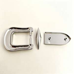 Juego de Hebillas de Acero Inoxidable para Cinturón, Estilo Formal, Hebillas Metálicas Plateadas con Diseño Decorativo en el Borde - Product Image 3