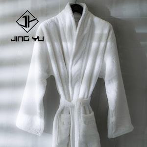 Fournisseur de peignoirs d'hôtel, peignoir en peluche confortable à col en V personnalisé, peignoir 100% coton unisexe - Product Image 3