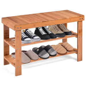 Sturdy & Durable Multi-Functional Wood Shoe Rack Bench for Entryway Storage Spaces - Product Image 1