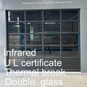 Porte de garage coulissante en plexiglas givré Sunnysky avec panneau de verre et porte piétonne - Product Image 1