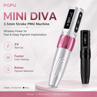 POPU Mini Diva 3.5mm Stroke Draadloze PMU Machine 2V Start-Up Permanente Make-up Pen voor Haarstreep Donkere Lippen