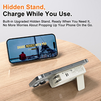 Batterie externe portable 20000 mAh à charge rapide avec prise CA pliable 22,5 W, chargeur sans fil magnétique intégré avec câble USB-C pour téléphone 17