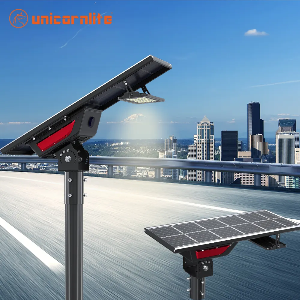 High Lumen Remote Control Waterproof Integrated Road Lamp Lithium Battery Commercial All In 1 Led Solar Street Light Outdoor