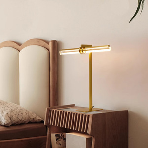 All-Copper Italian Design Table Lamp for Bedroom Office High-End Luxury Creative New Model <b>Socket</b> Decorative Bedside Work - Product Image 1