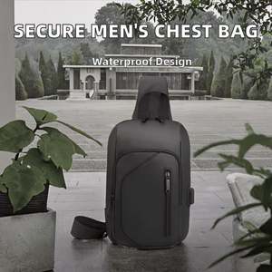 กระเป๋าคาดอกแฟชั่นสำหรับผู้ชาย กระเป๋าคาดเอวสำหรับเดินทางกลางแจ้ง กันน้ำ มีซิป ความจุเยอะ หรูหรา ป้องกันการโจรกรรม เหมาะสำหรับเล่นกีฬา - Product Image 2