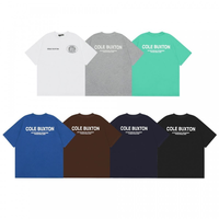 T-shirt à manches courtes 100 % coton Cole Buxton pour homme avec logo minimaliste imprimé, anti-boulochage, coupe ample pour un style streetwear minimaliste