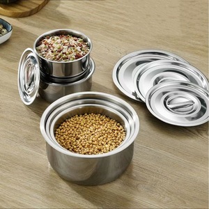 Ensemble de casseroles en acier inoxydable 5 pièces avec couvercle, design profond, compatible four, antirouille, pour usage en cuisine - Product Image 2