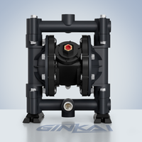 GK 1/2 "Inch 15mm Pompe pneumatique à double membrane en alliage d'aluminium Pompe à transfert de liquide visqueux résistante aux produits chimiques pour le mazout