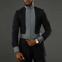 Ensemble de vêtements africains pour hommes en gros – Costume brodé à manches longues, style ethnique, pantalon respirant en polyester, tenue traditionnelle quotidienne