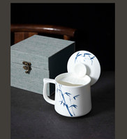Tasse à thé en céramique avec couvercle, grande capacité, nouveau style chinois, infuseur à thé, tasse de préparation, Tangshan, coffret cadeau de bureau, cadeau d'entreprise