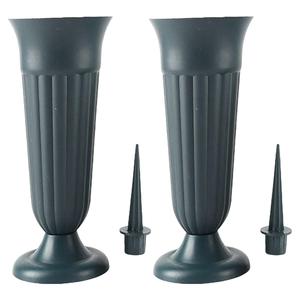 Dark Green Detachable <b>Grave</b> <b>Vase</b> <b>for</b> Memorial Flower Arrangements at Lawn Graveside - Product Image 2
