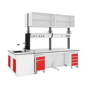 Factory direct sale price lab work bench school laboratory furniture with storage cabinets