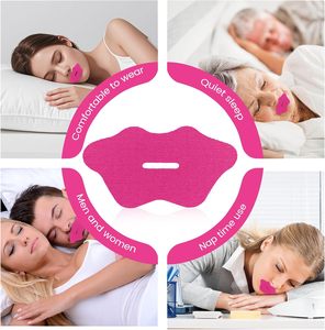 Cinta Adhesiva Bucal de Algodón Rosa con Forma de Labios para Mujer, con Aroma, para Respirar por la Nariz y Dormir Mejor - Product Image 4