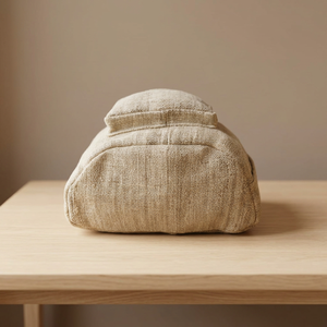 Sac à dos pour ordinateur portable en chanvre de l'Himalaya écologique, vegan, fait main, géométrique, sac de voyage avec porte-bouteille, poche et base en forme de lune - Product Image 6