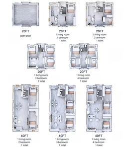 Casa Contenedor Prefabricada Expandible Todo en Uno de 20 pies, 2 Dormitorios, Hogar Modular, Villa Moderna de Lujo, Edificio Portátil para Anexo/Alojamiento Auxiliar - Product Image 6