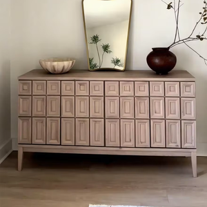 Aparador de piedra de estilo francés moderno, mueble de TV para sala de estar de mediados de siglo, armario de té de almacenamiento montado en la pared, armario de lujo ligero - Product Image 1