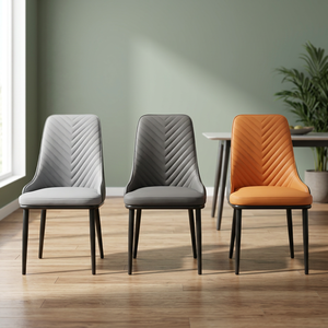 Modern PU Leather Living Room <b>Chair</b> Solid Back Metal Legs Ergonomic Design Contemporary Style Home Furniture - Product Image 3