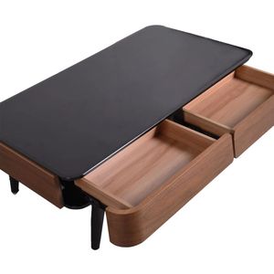 <span class=keywords><strong>Table</strong></span> basse multifonctionnelle <span class=keywords><strong>de</strong></span> style OEM/ODM avec plateau <span class=keywords><strong>en</strong></span> <span class=keywords><strong>verre</strong></span> trempé noir et pieds <span class=keywords><strong>en</strong></span> métal thermolaqué - Product Image 5