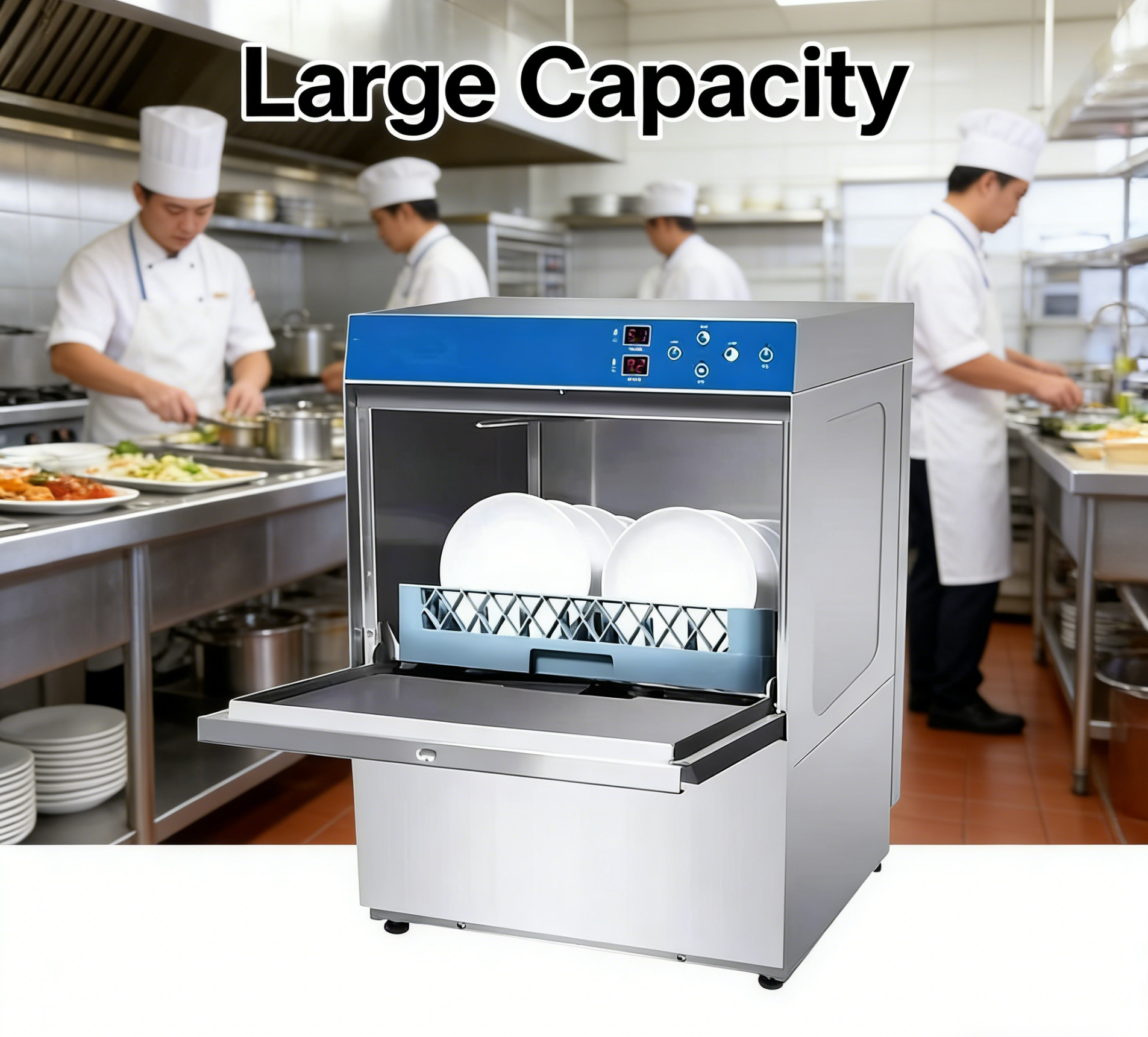 Waterproof Smart Undercounter Dishwasher 360° Rotating Spray Arm 1 Year Warranty for Hotel Restaurant Commercial Kitchen