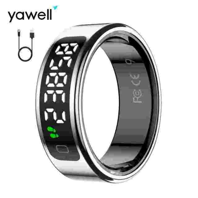 Yawell Customisable Smart Ring Stainless Smart Ring Heart R11C Smart Digital Ring for Male and Tasbeeh