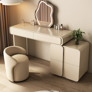 Meubles de chambre à coucher coiffeuse avec miroir Led pour <span class=keywords><strong>femme</strong></span> Table de vanité minimaliste moderne de luxe - Product Image 2