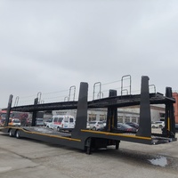 Double remorques incluses fermées de voiture de camion de remorques de transporteur de plate-forme semi pour des automobiles de voitures