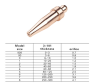 Embout de coupe à l'acétylène série 3-101, tailles 000, 00, 0, 1, 2, en cuivre monobloc pour CA 1350 CA 1260