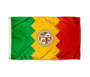 Explosif personnalisé 3*5ft100% polyester double fil cousu solide joint en laiton durable intérieur et extérieur drapeau de la ville de <span class=keywords><strong>Los</strong></span> <span class=keywords><strong>Angeles</strong></span> - Product Image 1