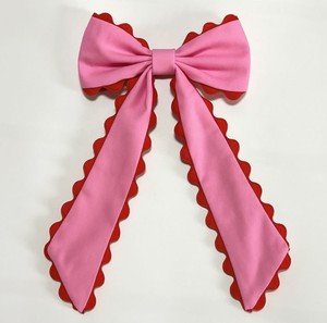 Fermagli per Capelli Personalizzati con Fiocco in Tessuto a Coda Lunga e Bordo Arricciato per Ragazze - Product Image 2